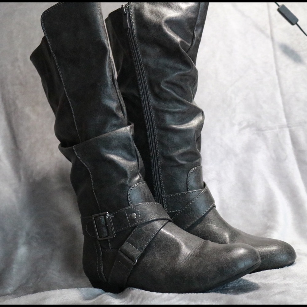 Gray boots